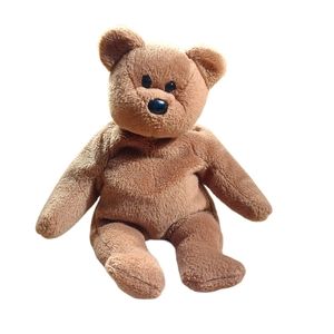 ✓Ty Beanie Babies  Teddy 1993 Brown Bear Plush Stuffed Animal Toy 9" tall